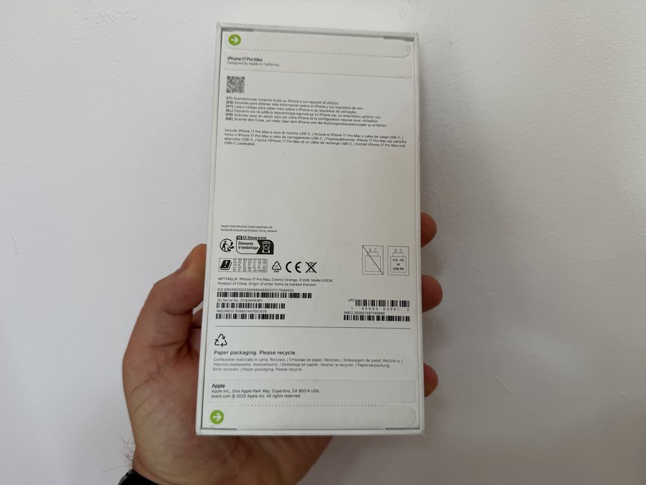 Iphone 17 Pro Max, 512 gb, Cosmic Orange, nou la cutie