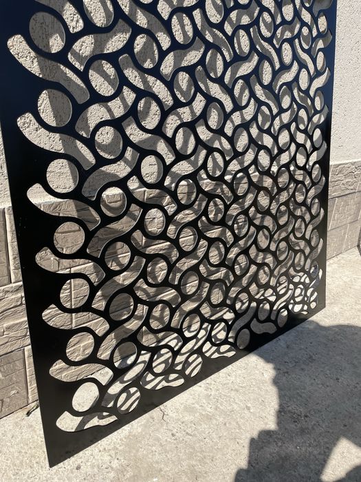 Panou Decorativ Metalic Debitativ Laser (100x100 cm) – Model Geometric Flow