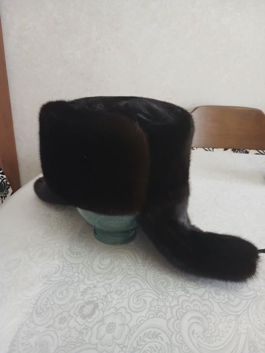 Шапка ушанка норковая
