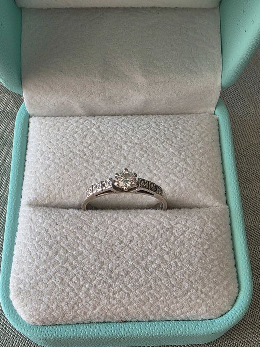 Inel logodna Aur 18 ct cu diamante naturale 0,26 ct