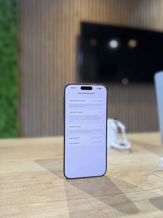 **ATS GSM**iPhone 16 Pro Max 256Gb Desert/Baterie91%/Fact+Gar 12 luni