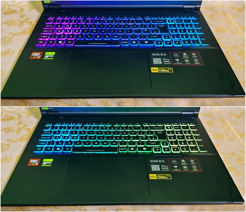 Acer Nitro 18 AI/AMD Ryzen AI 9 365/NVIDIA GeForce RTX 5070TI 12GB/16GB RAM DDR5/1024GB SSD NVMe/ 18-инчов 2560x1600 WQXGA 165Hz IPS матов геймърски