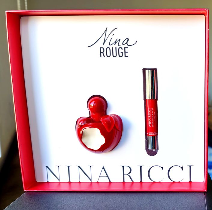 Set Cadou Parfum Nina Ricci Nina Rouge EDT 50ml + Ruj Jumbo Matte Nou in Cutie