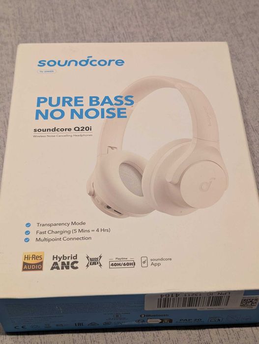 Casti Wireless bluetooth Over-Ear Anker Soundcore Life Q20i Albe