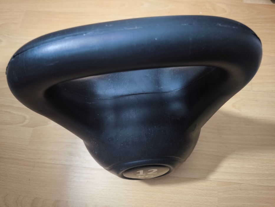 Bara gantera filet cauciuc  metal masiv kettlebell 12kg gantera 22.5kg