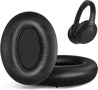 Set 2 bureti pentru casti Sony WH-1000XM3 WH1000XM3, Over-Ear - Negru, Spuma cu memorie, Piele ecologica