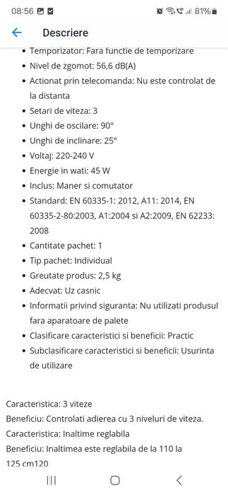 Ventilator.pe.picior