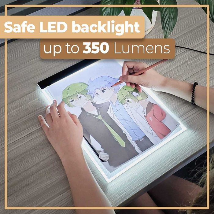 Planseta desen A4 iluminare LED 3 nivele luminozitate alimentare USB