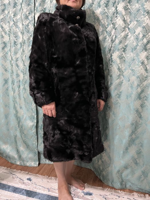 Норковая шуба черная
