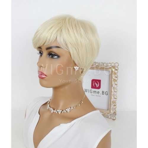 Къса руса перука с бретон Алина