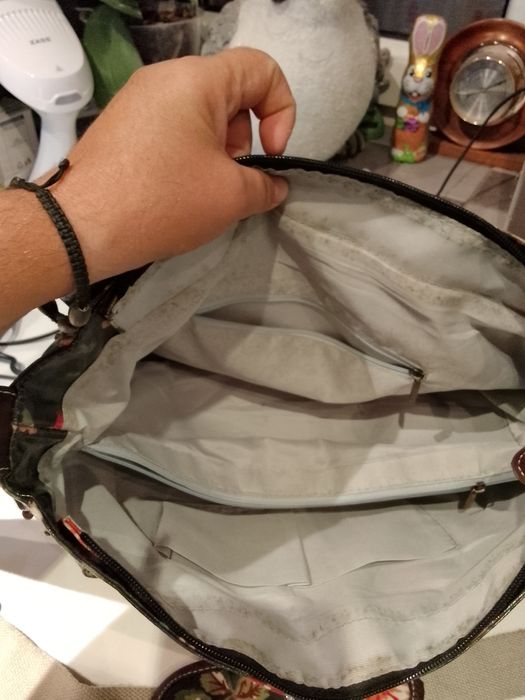 Geantă de umar cu motive florale