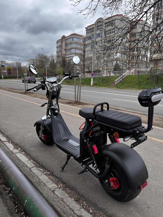 Scuter electric chopper 1500W 20Ah Fara Permis CIV RAR inclus Lithium 25km/h capacitate 180kg E-BIKE Inmatriculabil cu Baterie Detasabila 2