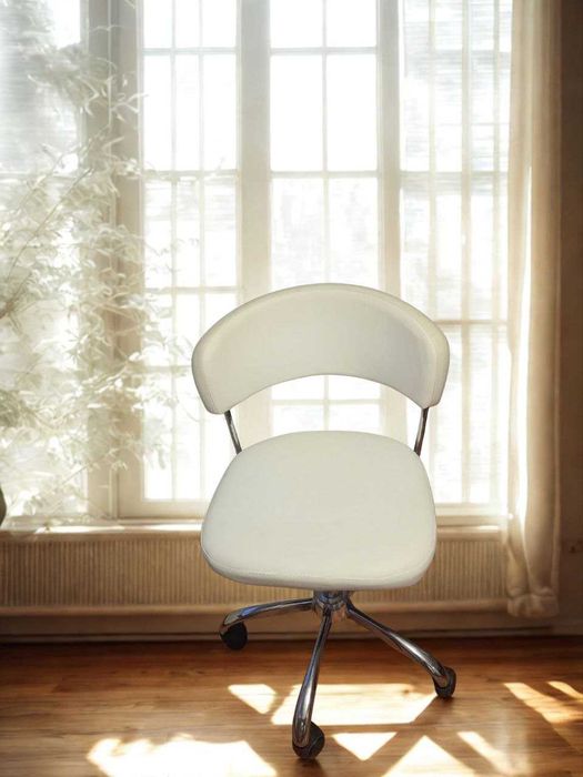 Офис стол SNEDSTED бяла изкуствена кожа/хром - 7 броя