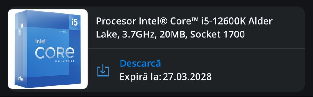 Kit Intel 12600k și Placă de bază Gigabyte b660 Aorus Master