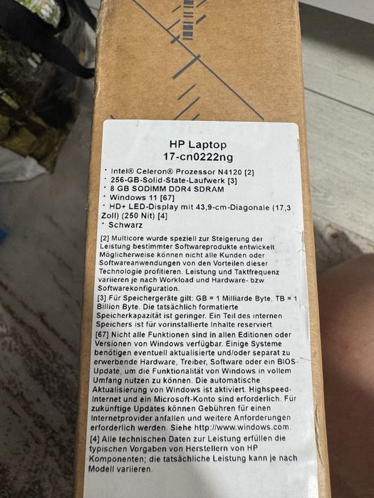 Laptop HP 17’’ 17-CN0222NG 8GB RAM NOU