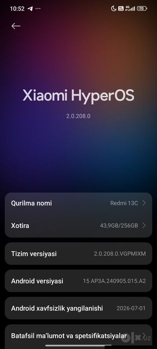 Redmi 13C  aybi yoq umuman