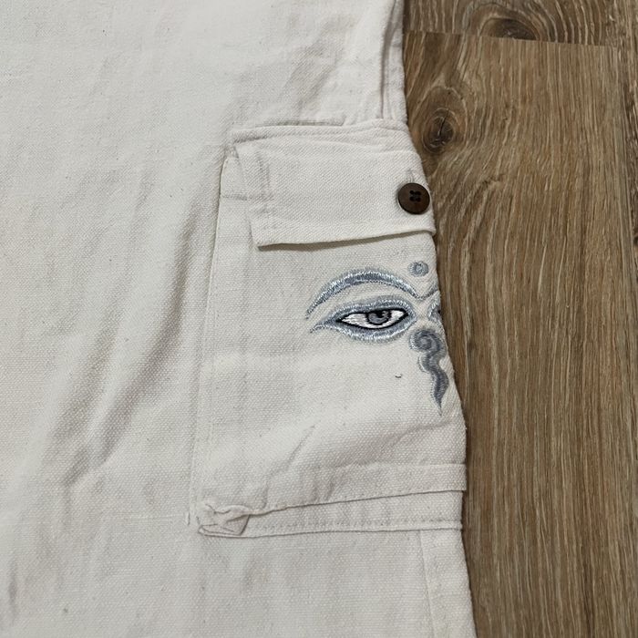 pantaloni brodați, femei mărimea L albi