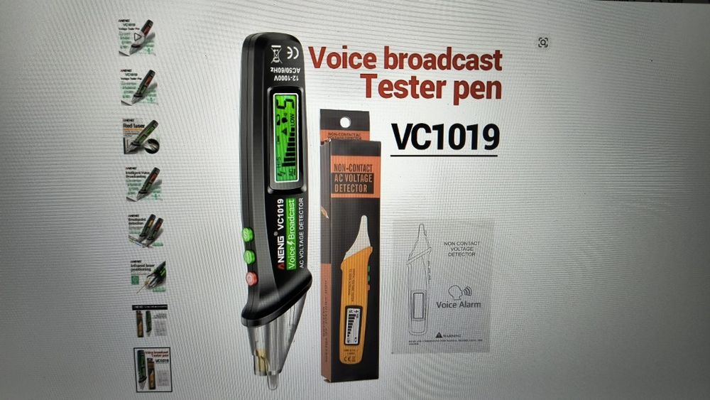 Tester de tensiune fără contact, stilou cu transmisie vocală