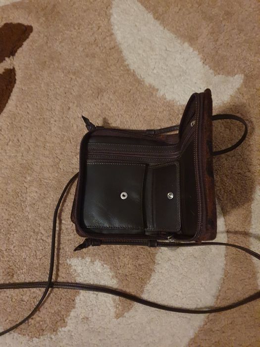 Poşetă Gentuță modernă din piele întoarsă Import Germania