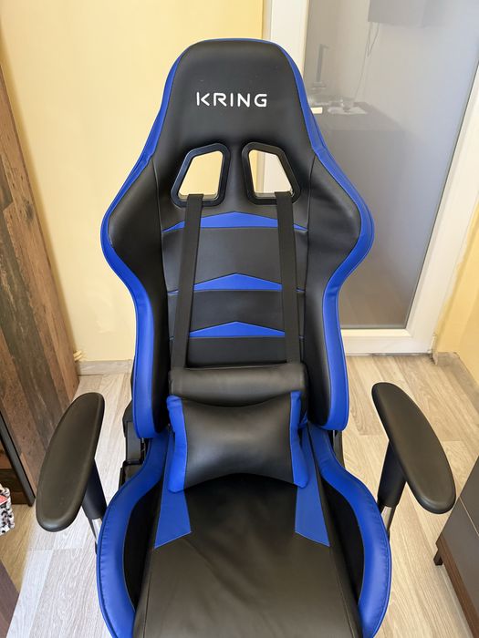 Scaun gaming Kring Liberty negru/albastru, foarte confortabil