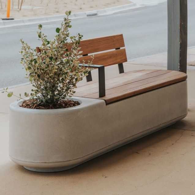 Suyanchiqli va suyanchiqsiz skameykalar Loft Urna Landshaft dizayn