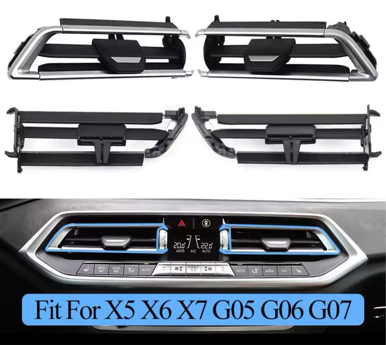 Set Kit Reparatie Reparare Grila Ventilatie Centrala Aer Gura Aeratoare Bmw X5 X6 X7 G05 G06 G07 2019-2022