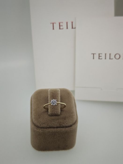 Inel aur 14k 1.08gr marca Teilor cu diamante naturale (r)