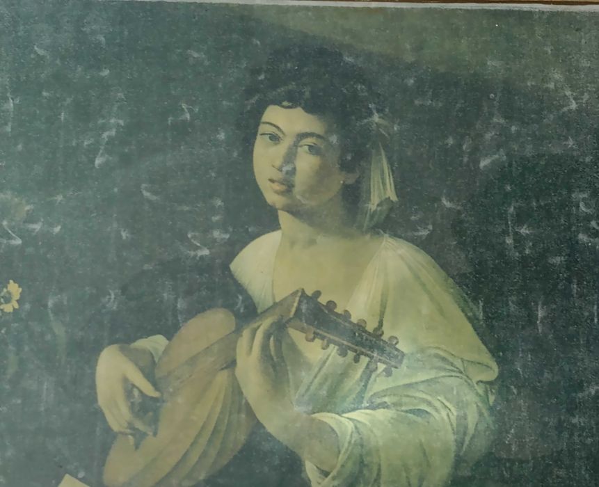 Tablouri, peisaje pe hârtie carton, unul mic pe panza, goblenuri