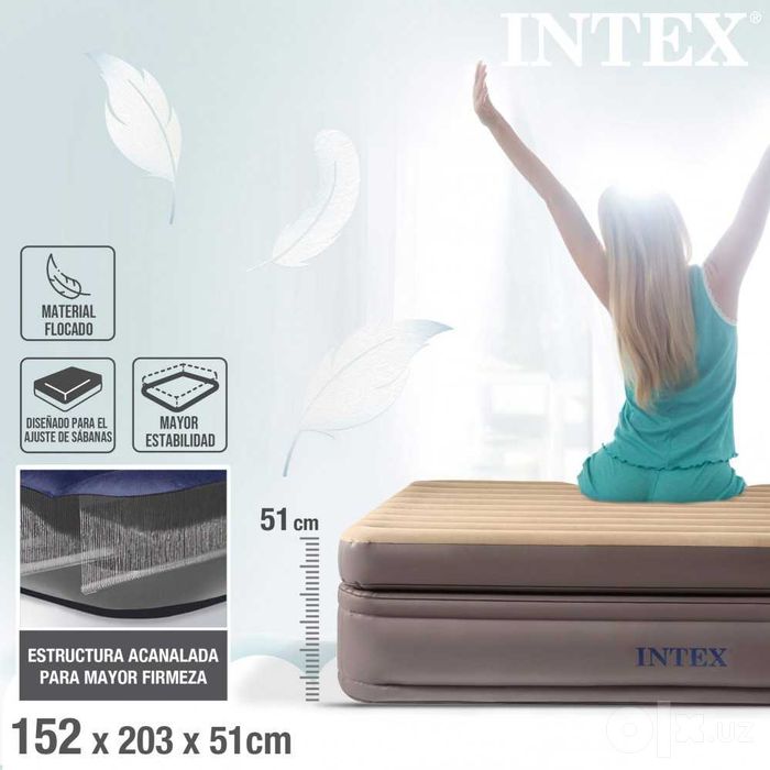Кровать надувной-191x99x51 см. Intex. Доставка бесплатно