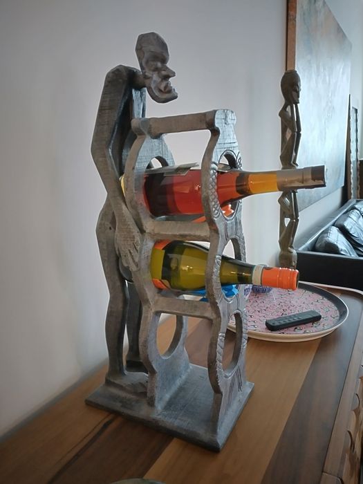 Дървена поставка за вино от Индонезия