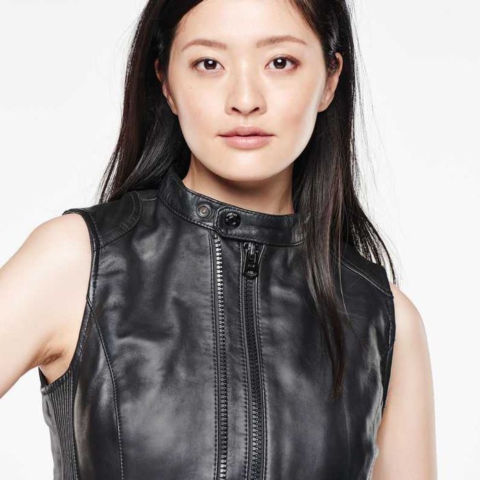 Намален Нов G-star 5620 Custom Zip Leather Дамски Елек Естествена Кожa