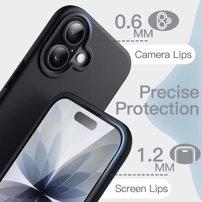 Матов силиконов кейс за apple iphone 17 - черен