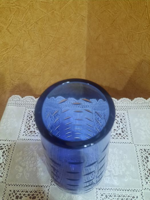 Ленинградский ЗХС, Винтажная ваза "Березка". Цветное стекло, алмазная