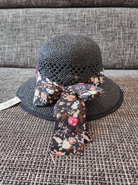 Palarie noua neagra de dama cu funda