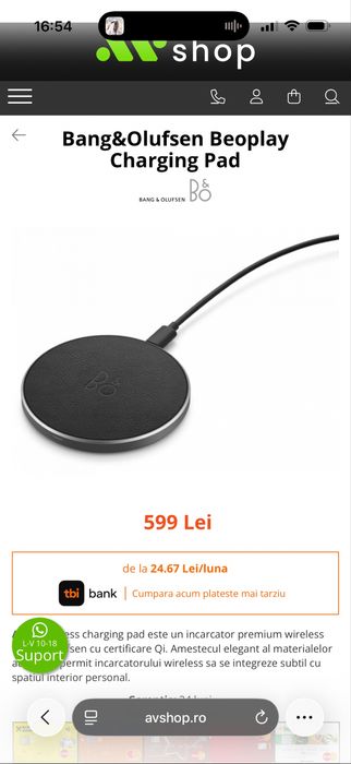 Incarcator wireless Bang and Olufsen