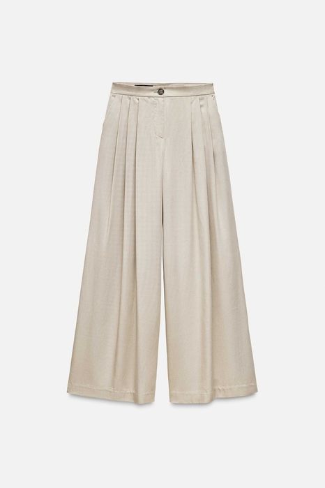 Zara широкие брюки с защипами