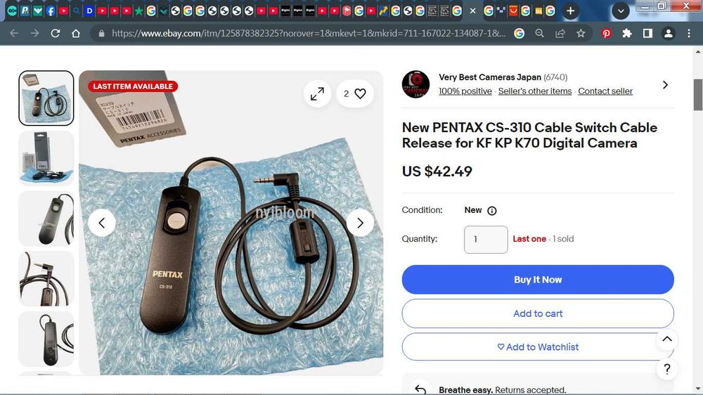 Telecomanda cablu declansator Pentax CS-310-Originala Japan