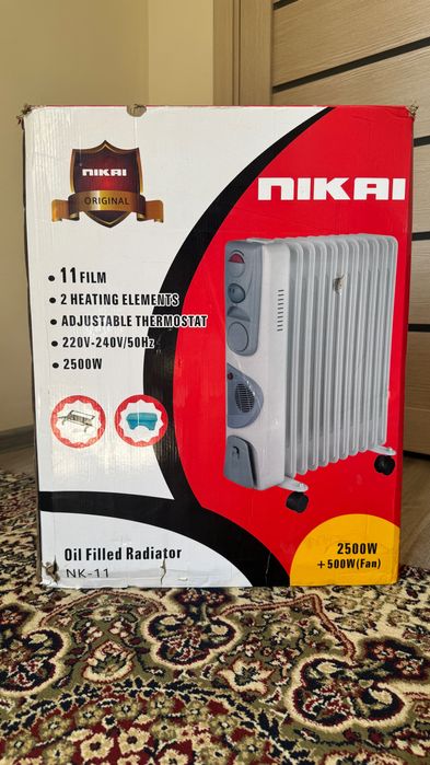 Масляный радиаторный обогреватель Nikai (2500 Вт + вентилятор 500 Вт)