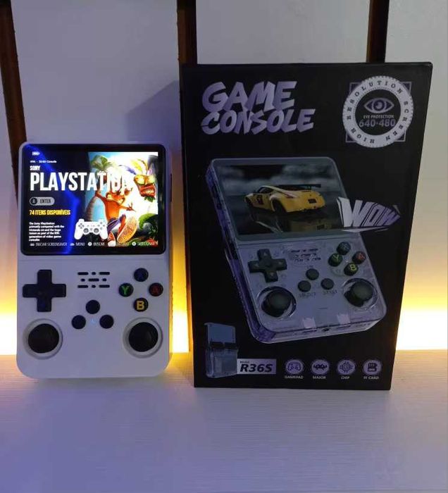 Consola de jocuri retro R36S NOU, card 64GB inclus, 15000 de jocuri