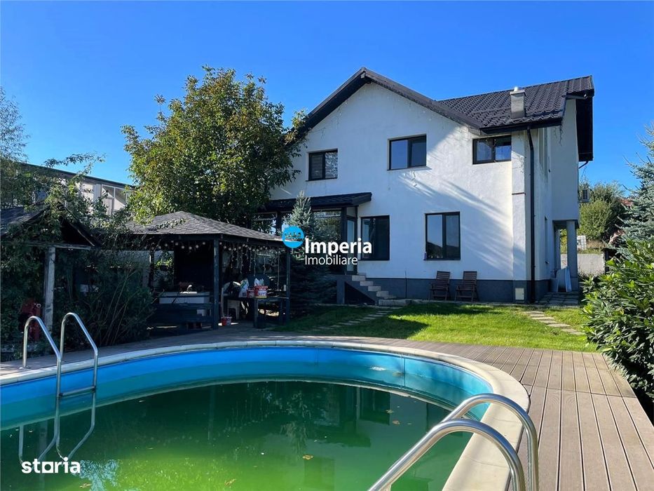 Casa tip duplex de vanzare,550 mp curte,piscina,beci,foisor Rediu Brea