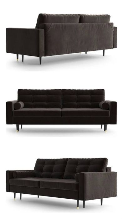 Canapea extensibila maro catifea