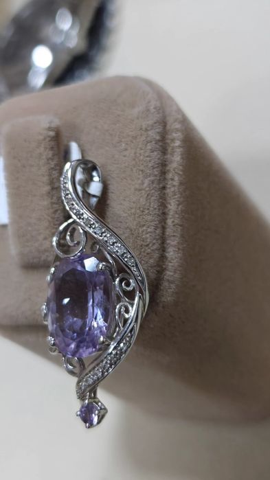 Pandantiv aur 14k 4.22gr  cu ametist și diamante naturale (r)