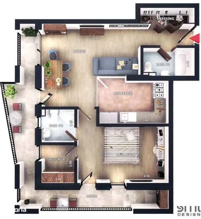 Apartament 2 camere | 53mp | zona Vivo, Floresti — fotografia 1