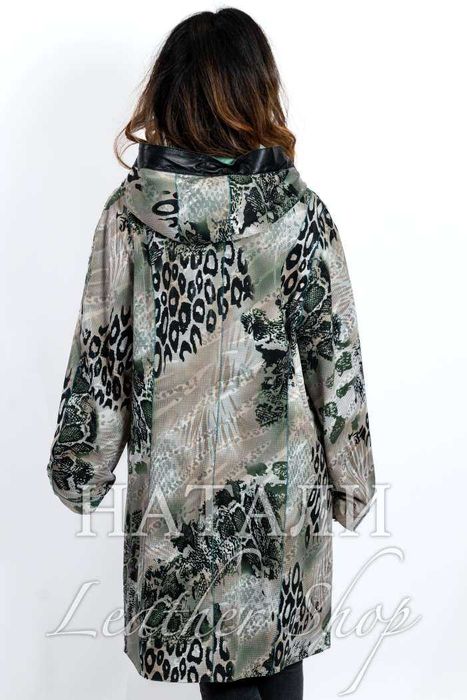 Дамско кожено манто Жизел Green Neon