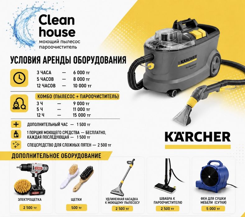 Аренда моющего пылесоса Karcher