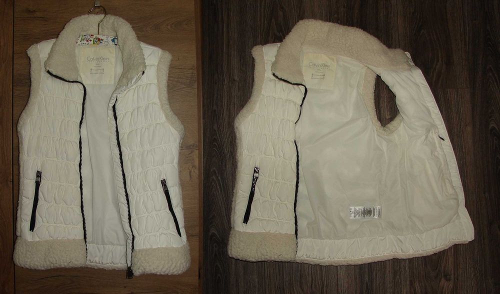 Vesta CALVIN KLEIN, Marimea S, Culoare Ivoar, Autentica/Originala