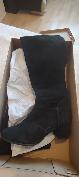 Cizme Dama Piele Întoarsă Toc de 7Cm