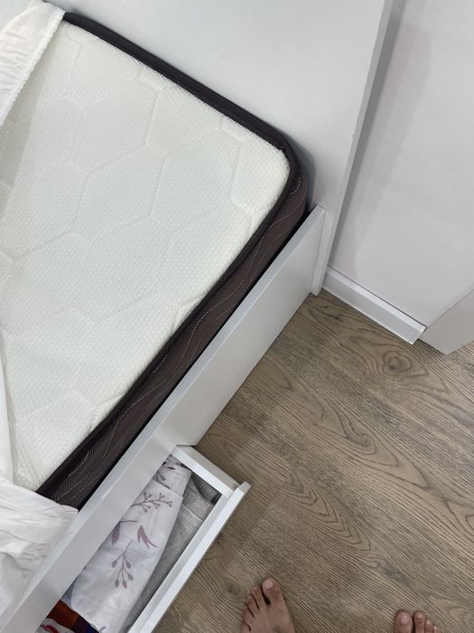 Кровать 200*80 белая с 2 хранениями
