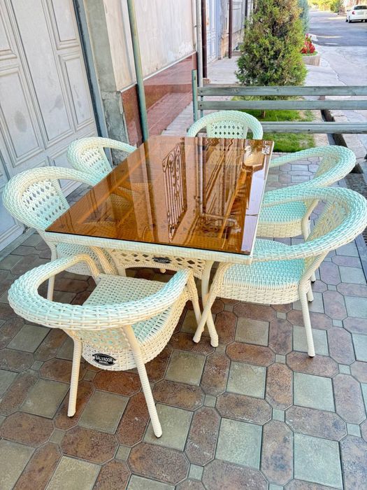 Плетенные Стол и стулья терасса садовый стол стуля Дачный Ротанг Ratan