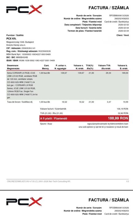 Corsair LX120 black - garantie + factura